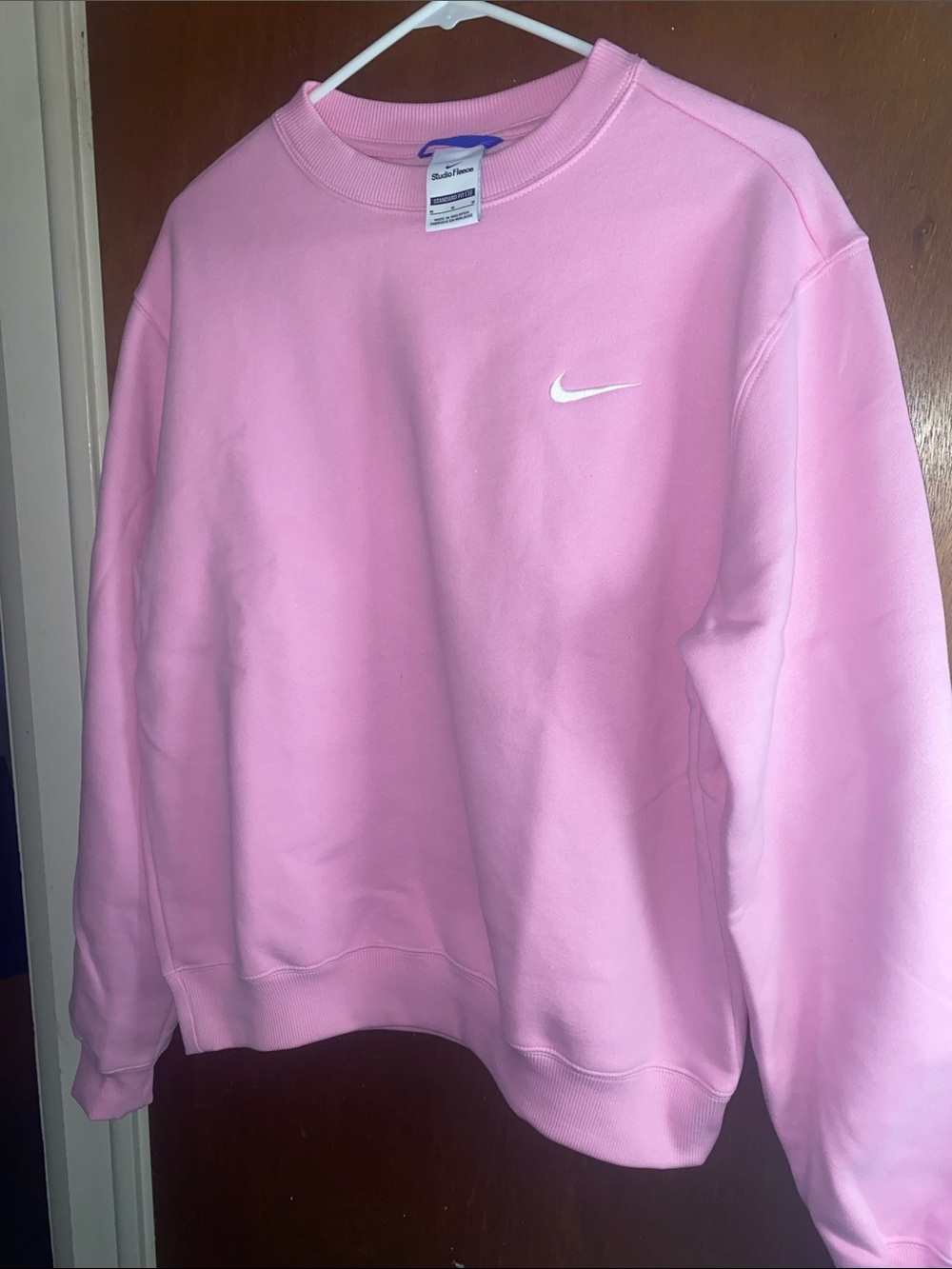 Nike Pink Crewneck Sweatshirt with White Swoosh